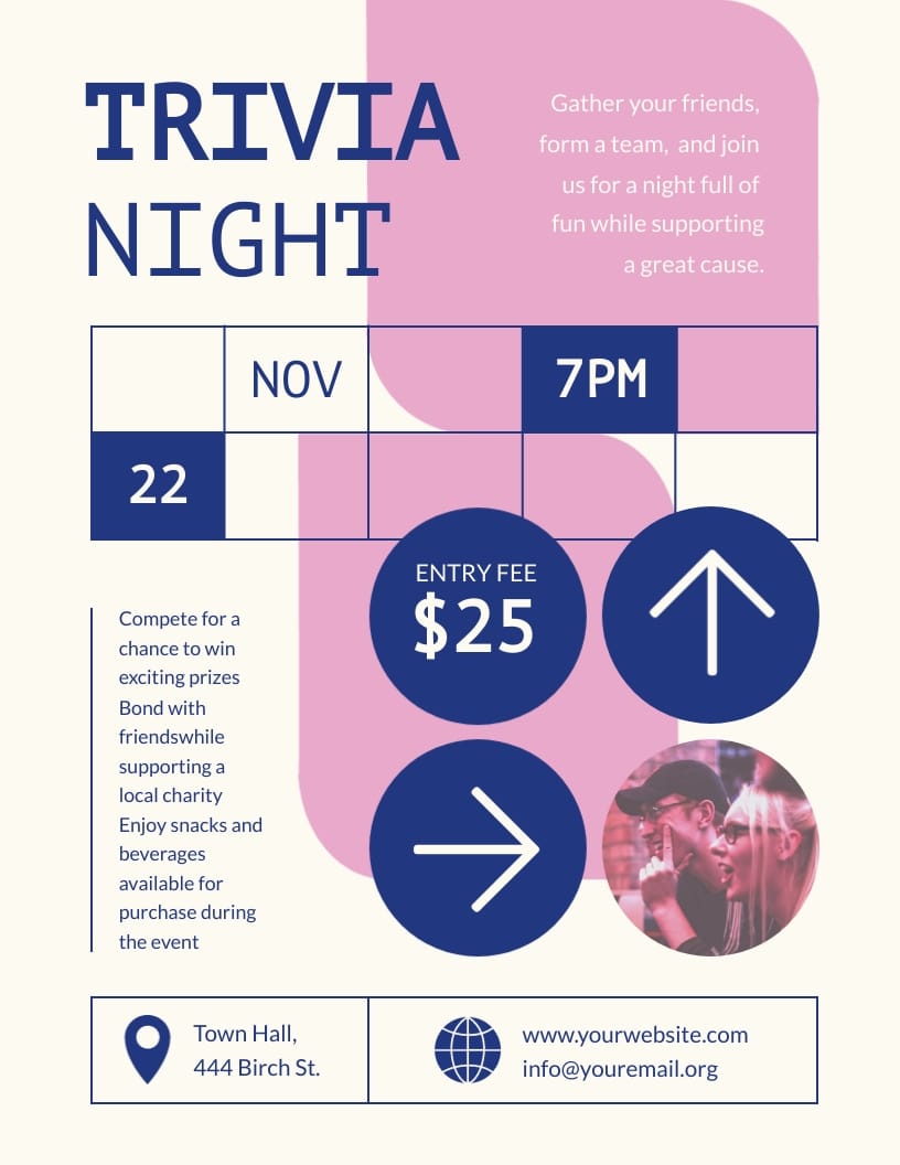 Trivia Night Fundraiser Flyer Template