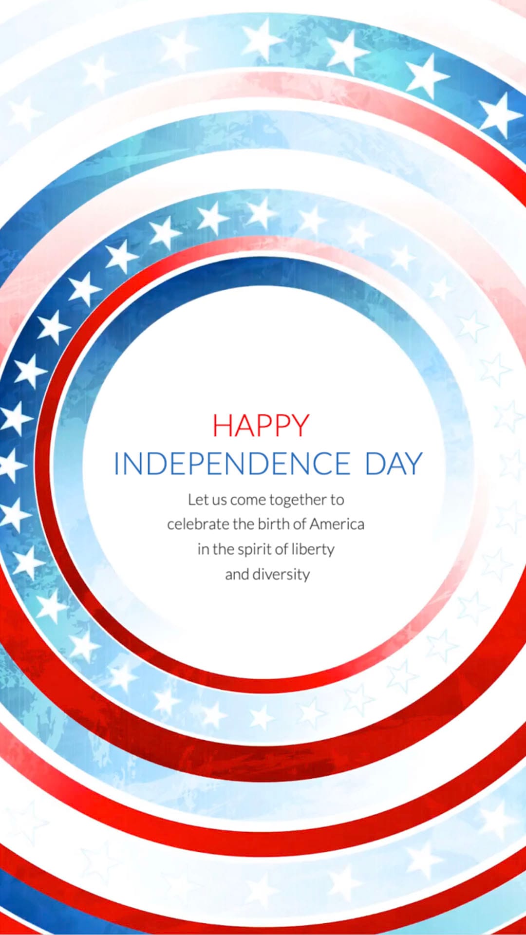 US Independence Day Greeting Card Vertical Template