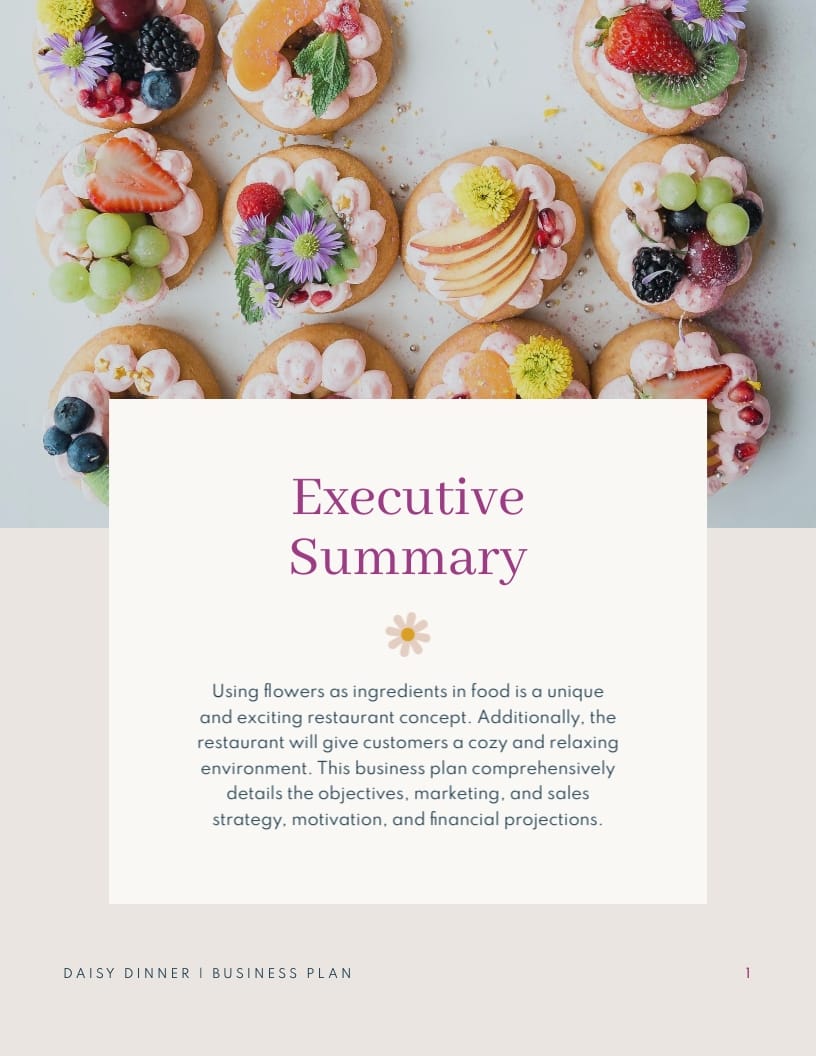 Unique Restaurant Business Plan