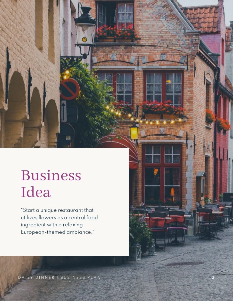 Unique Restaurant Business Plan