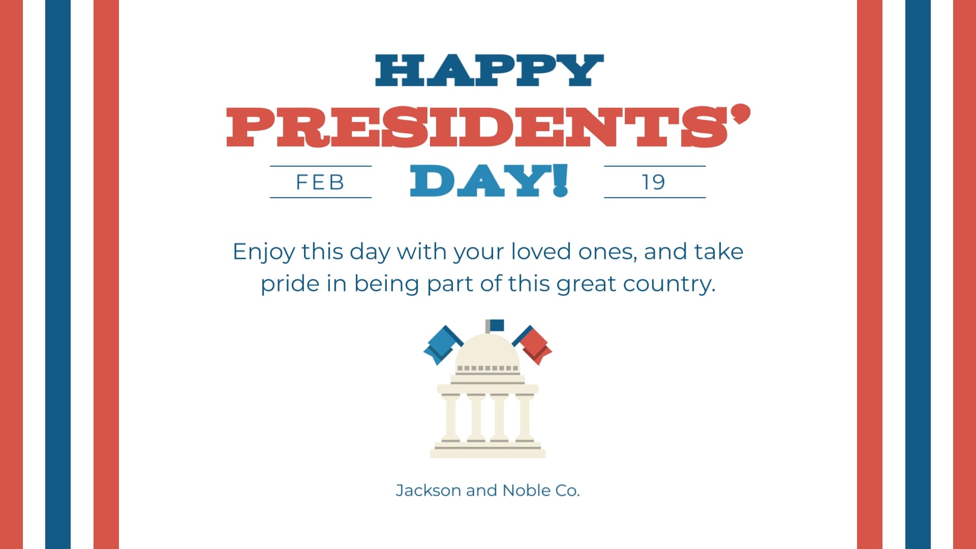 Uplifting Presidents Day Greeting Card Template
