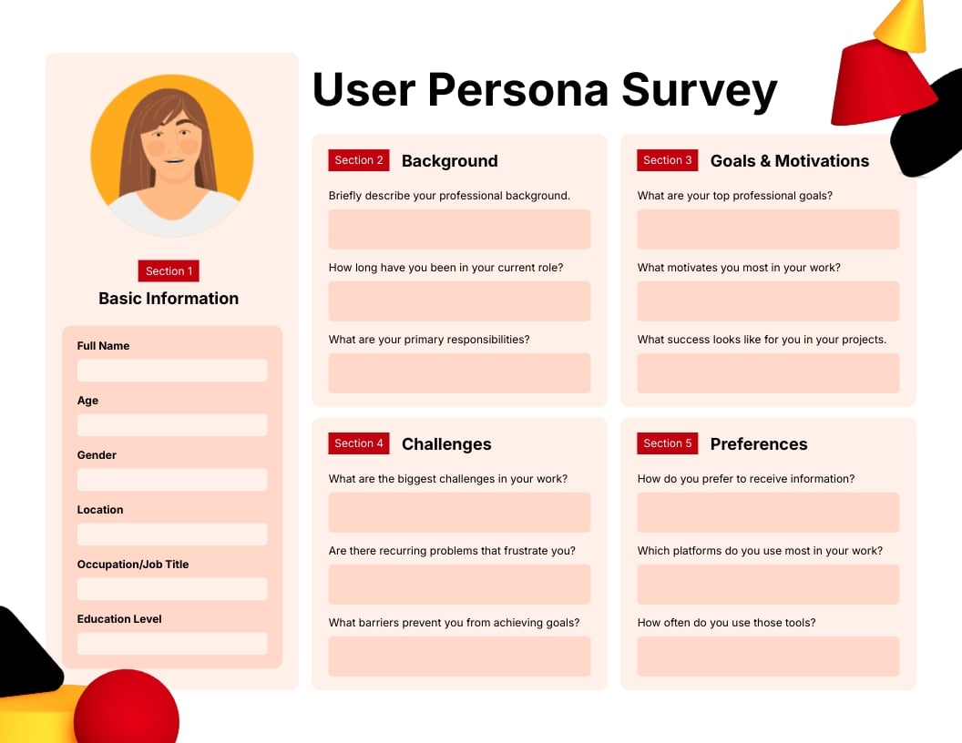 User Persona Survey Template