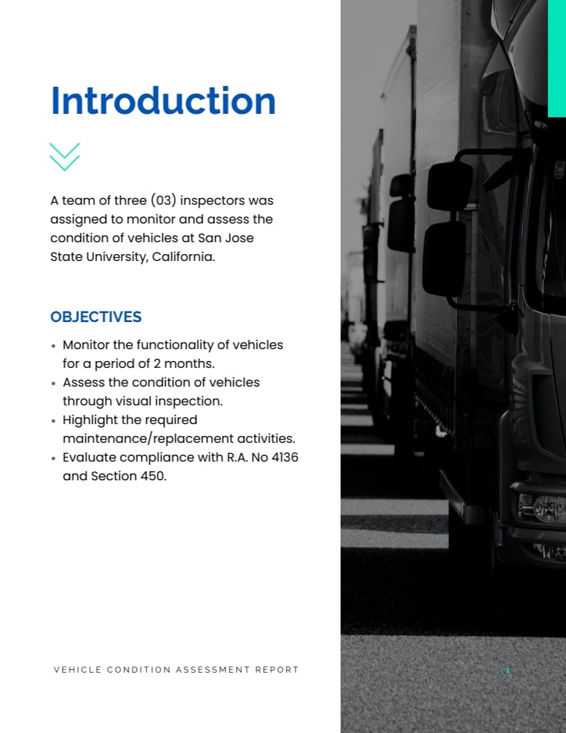 Vehicle Condition Assessment Report Template - Slide 3