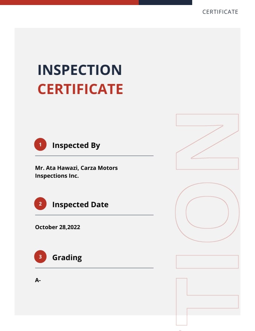Vehicle Inspection Report Template | Visme