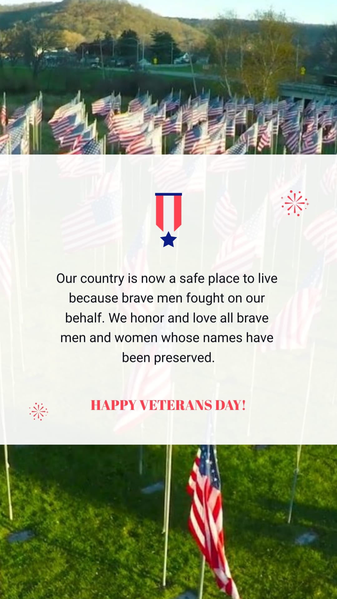 Veterans Day Greeting Card Vertical Template