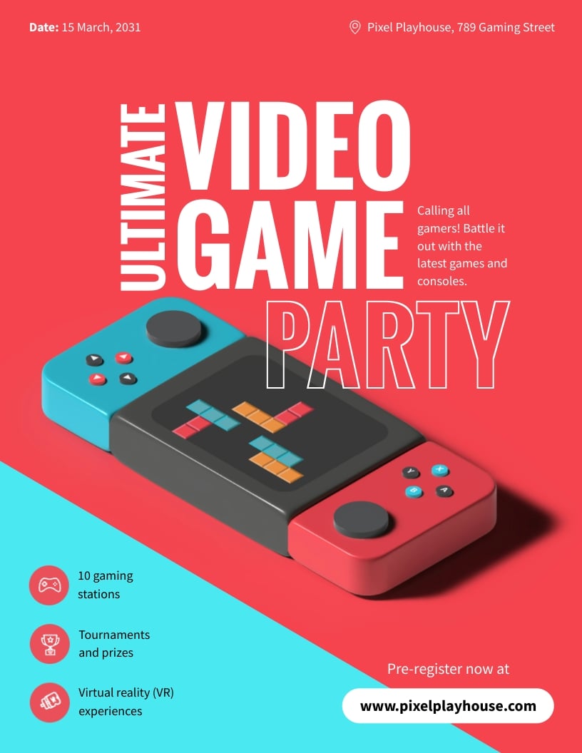 Video Game Flyer Template