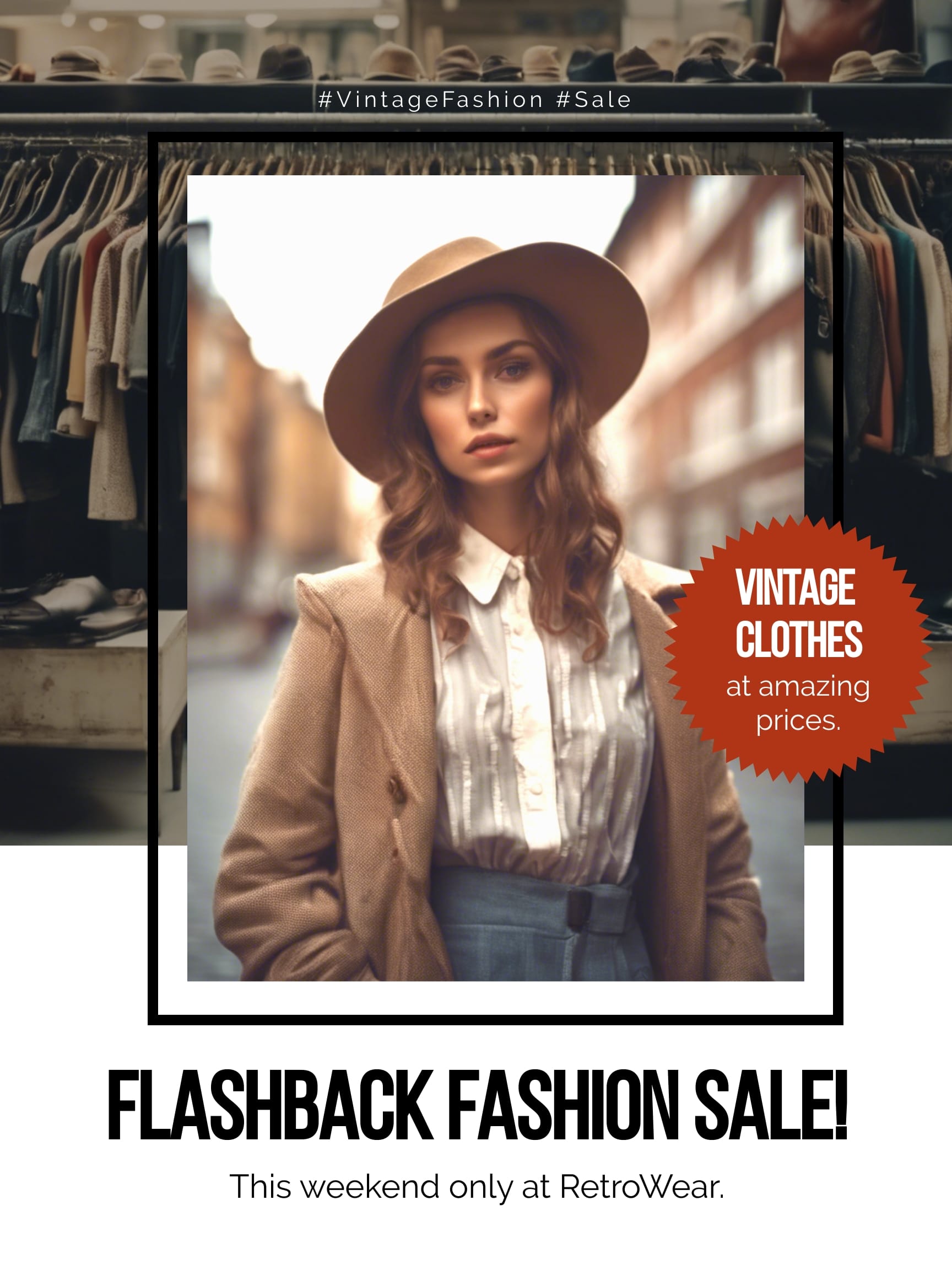 Vintage Clothing Sale Poster Template Vintage Clothing Sale Poster Template