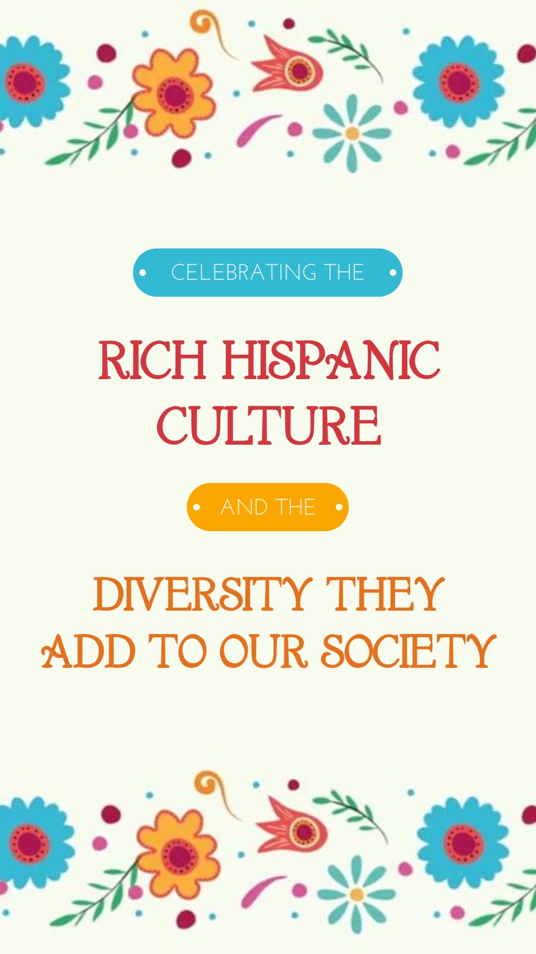 Vintage Hispanic Heritage Month Greeting Card Vertical Template