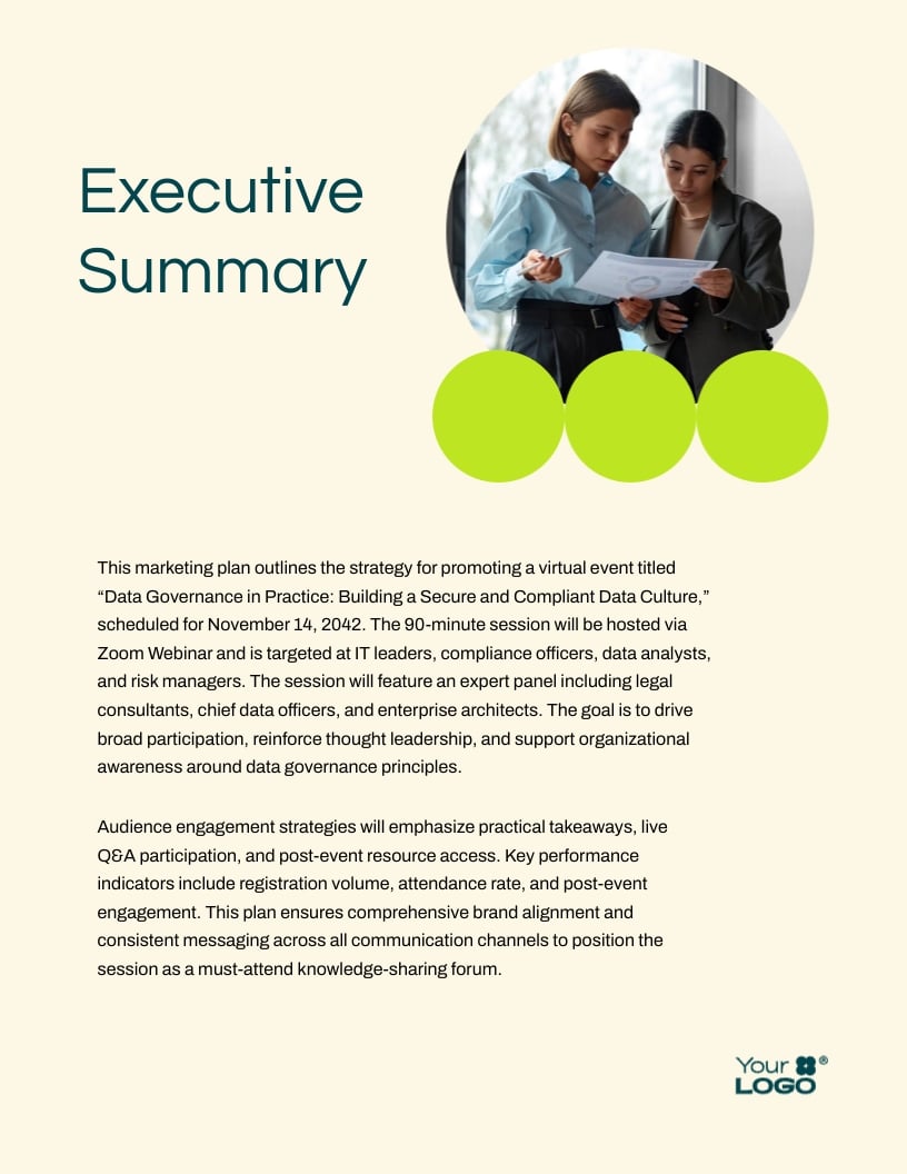 Virtual Event Marketing Plan Template - Slide 3 Virtual Event Marketing Plan Template - Slide 3