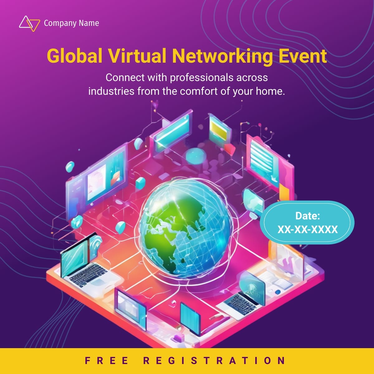 Virtual Networking Event LinkedIn Post Template