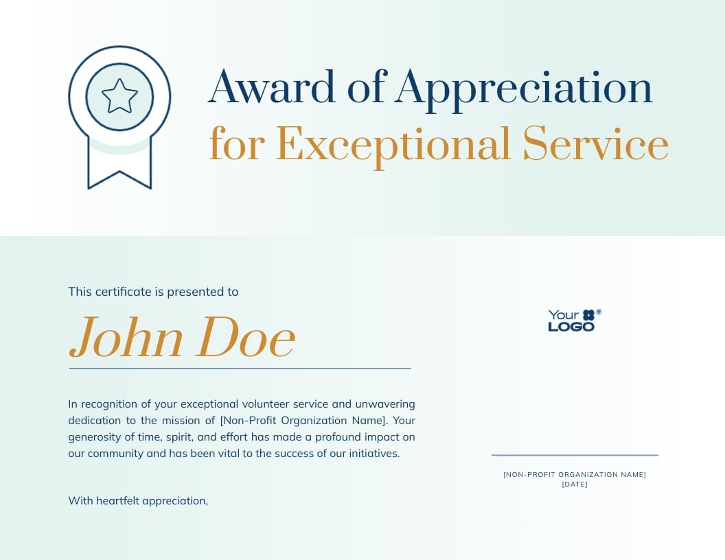 Volunteer Recognition Certificate Template
