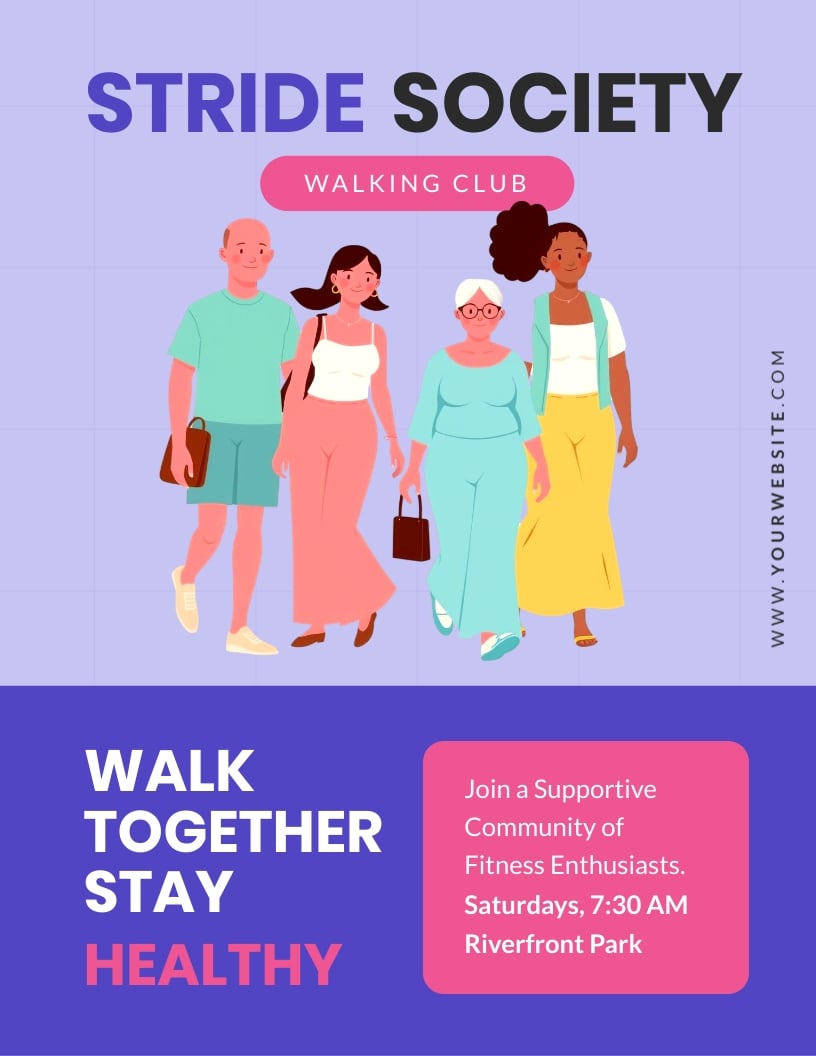 Walking Club Flyer Template