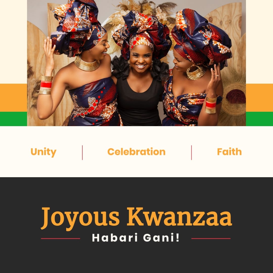 Warm Kwanzaa Greeting Card Square Template
