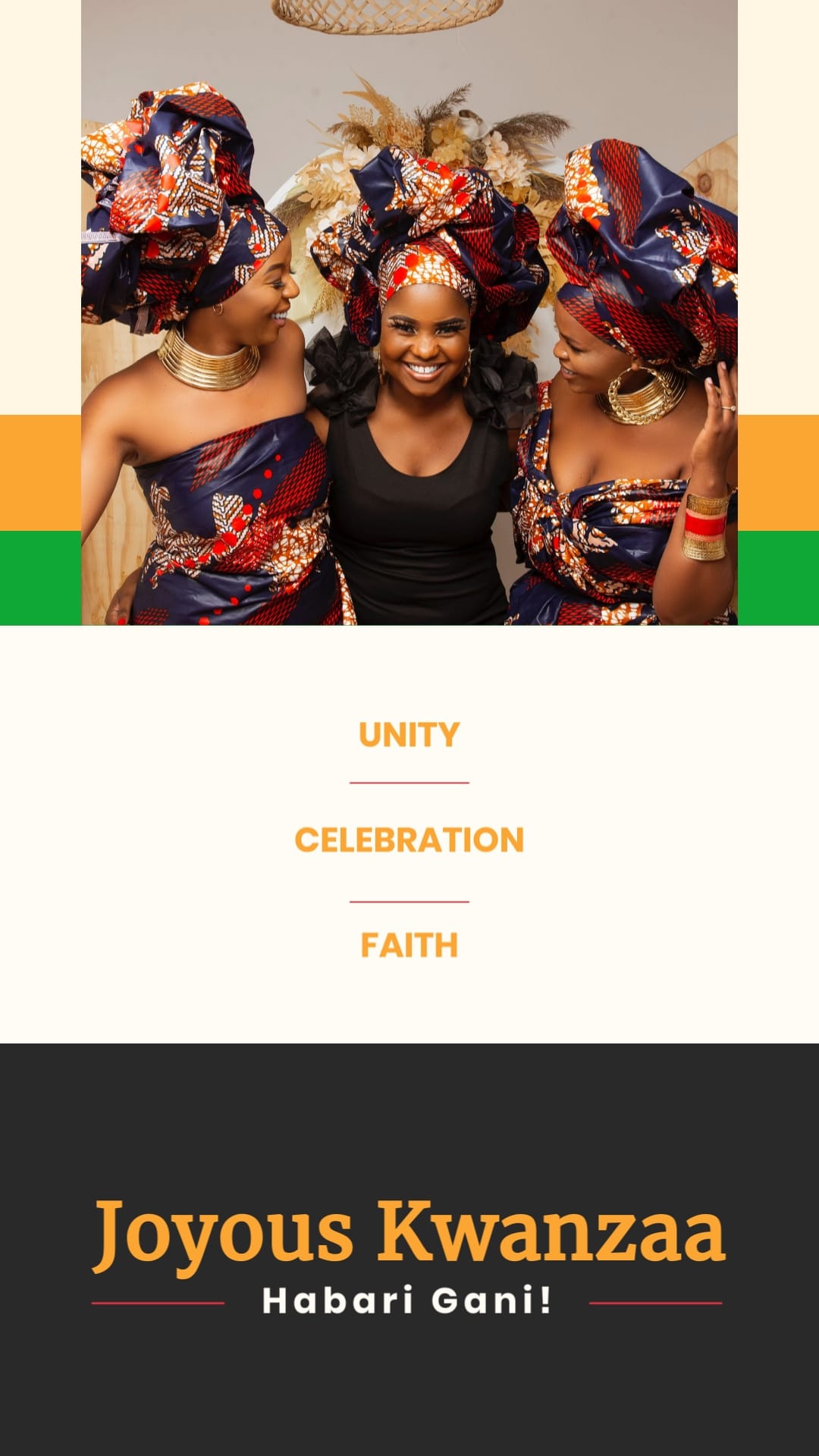 Warm Kwanzaa Greeting Card Vertical Template