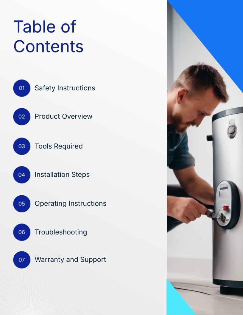 Water Heater Instruction Manual Template - Slide 2 Water Heater Instruction Manual Template - Slide 2