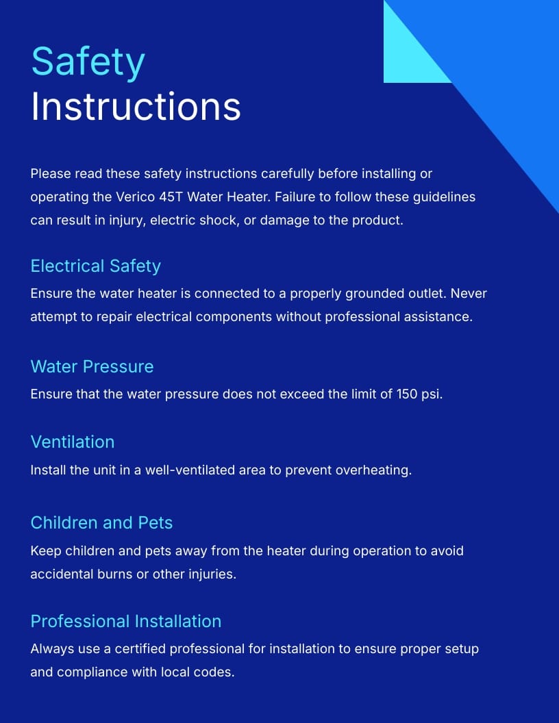 Water Heater Instruction Manual Template Visme Water Heater Instruction Manual Template Visme