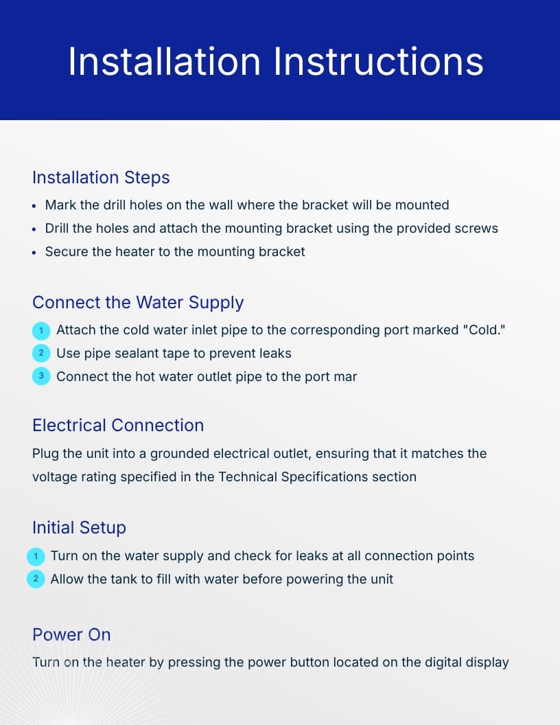Water Heater Instruction Manual Template - Slide 4 Water Heater Instruction Manual Template - Slide 4
