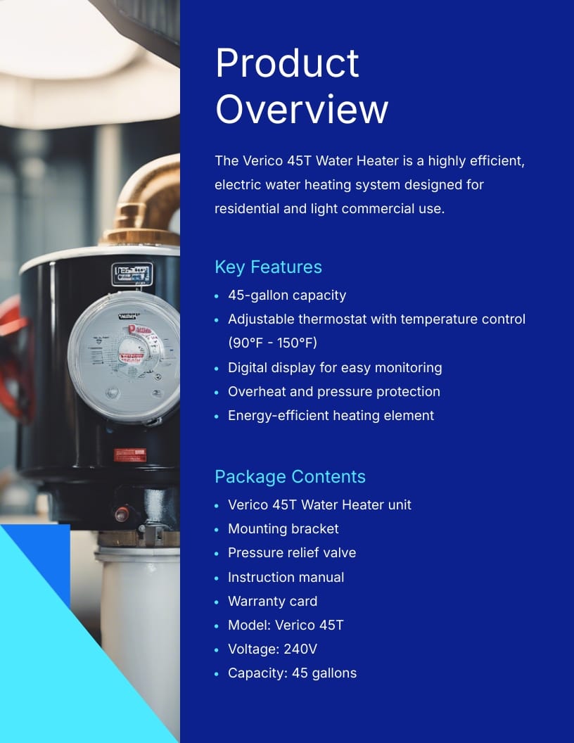 Water Heater Instruction Manual Template - Slide 5 Water Heater Instruction Manual Template - Slide 5