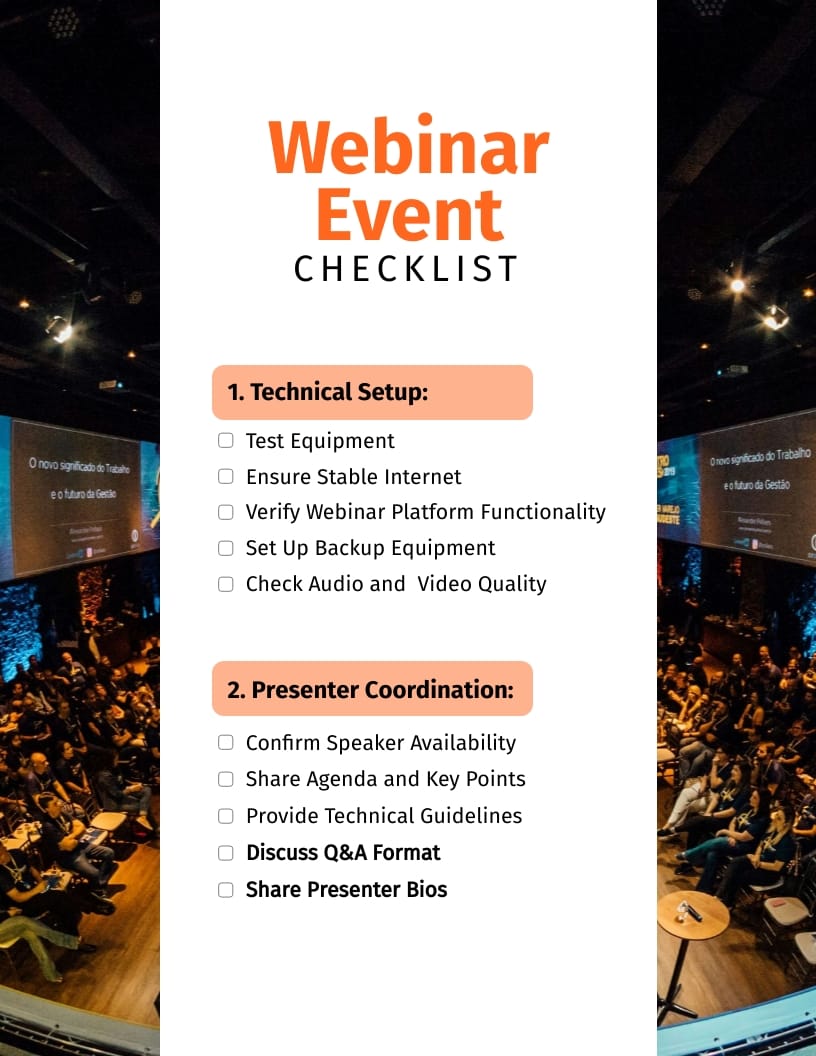 Webinar Event Checklist Template Webinar Event Checklist Template