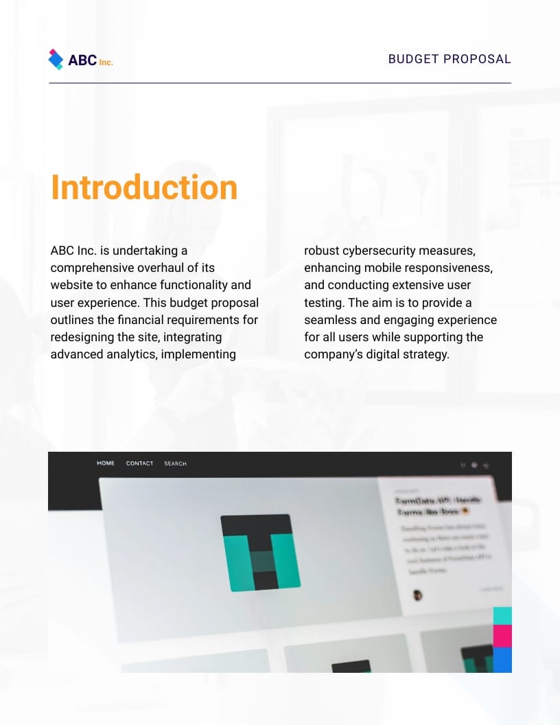 Website Budget Proposal Template - Slide 3 Website Budget Proposal Template - Slide 3