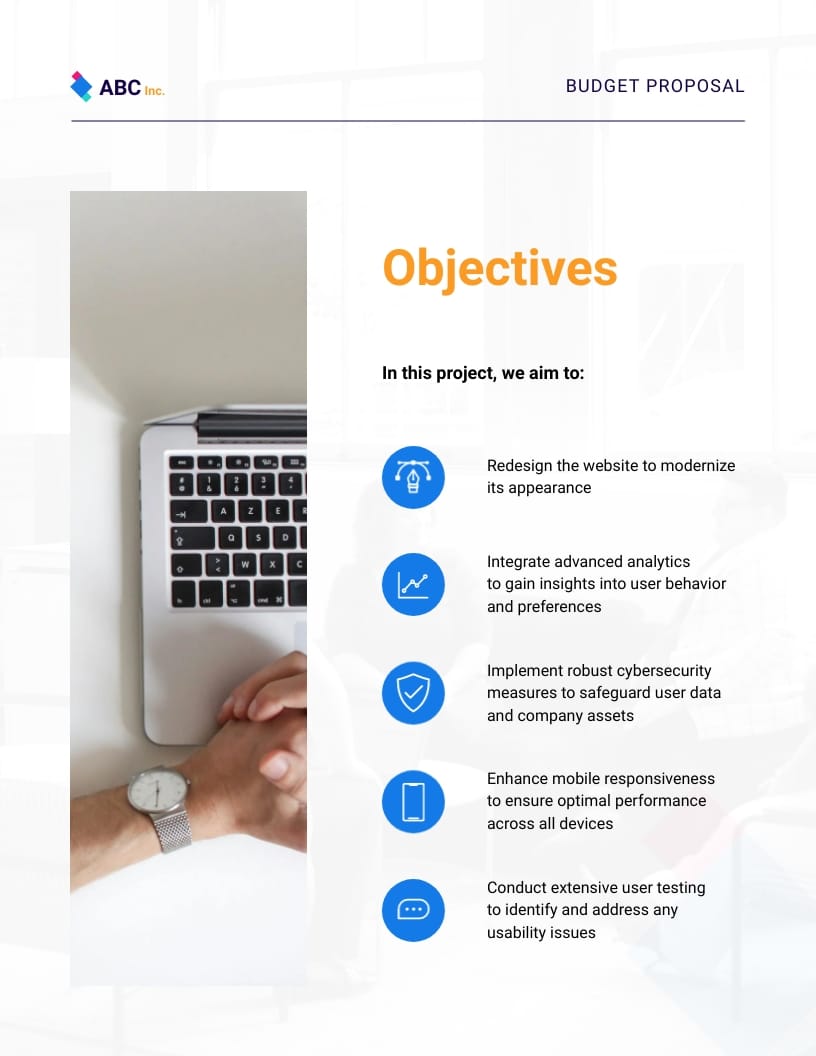 Website Budget Proposal Template - Slide 4 Website Budget Proposal Template - Slide 4