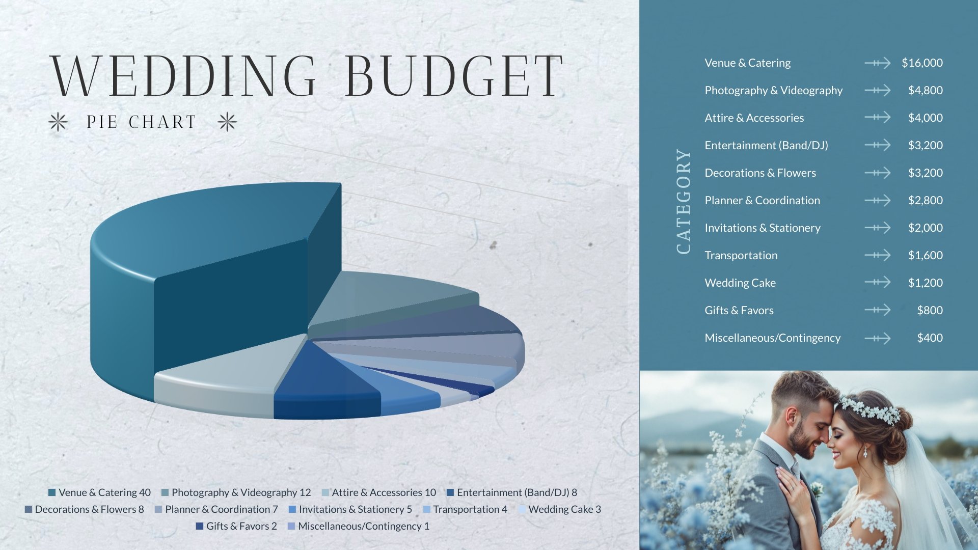 Wedding Budget Pie Chart Template
