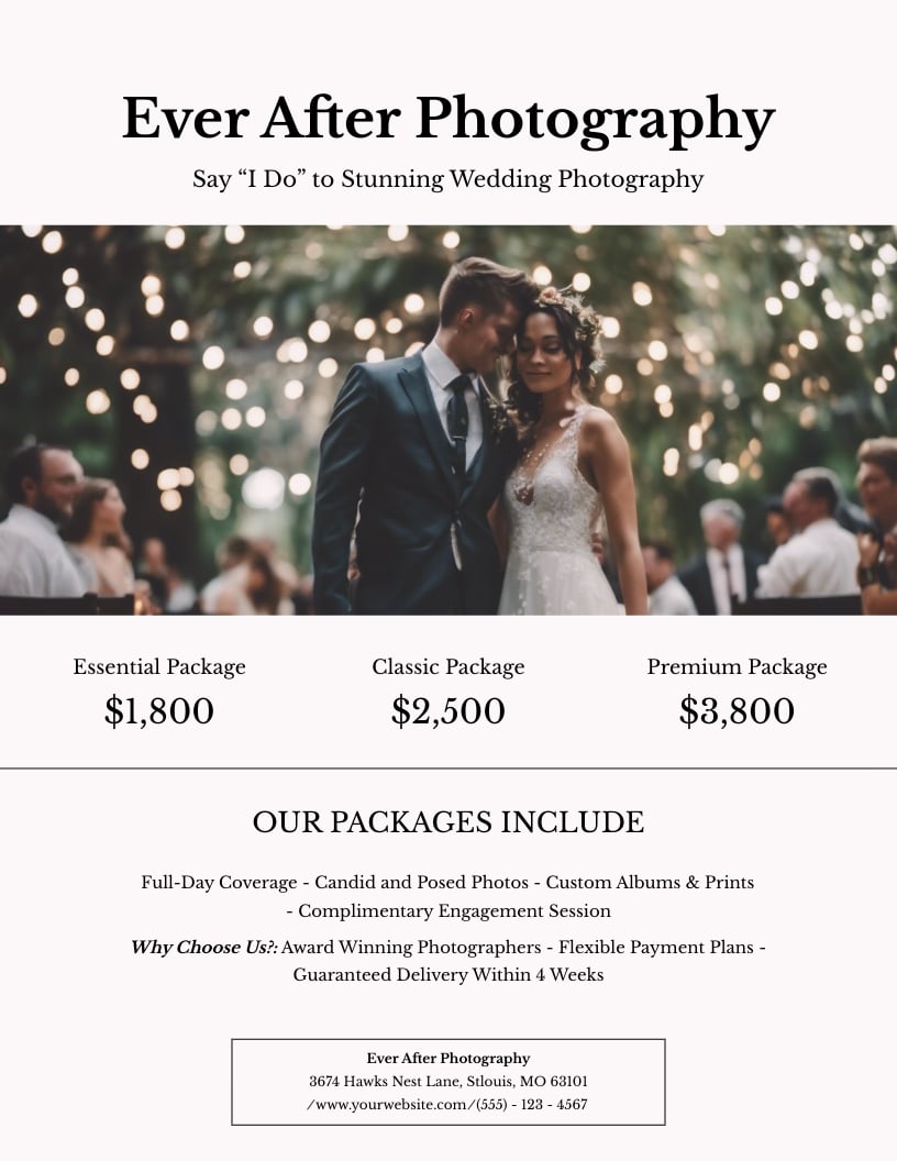 Wedding Photographer Flyer Template