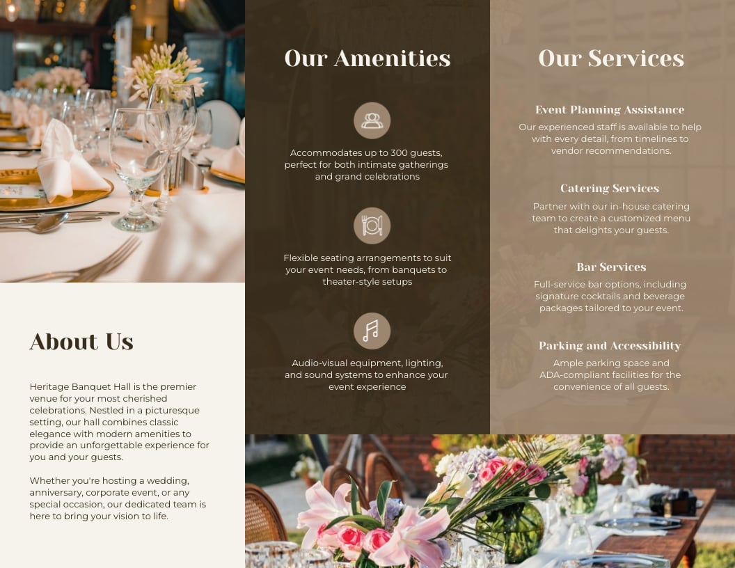 Wedding Venue Brochure Template - Slide 2 Wedding Venue Brochure Template - Slide 2