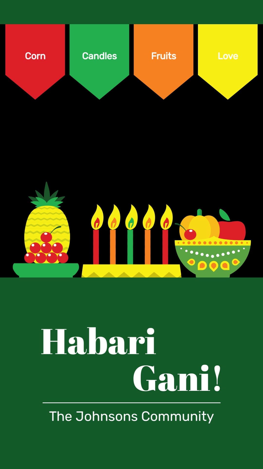 Welcoming Kwanzaa Greeting Card Vertical Template
