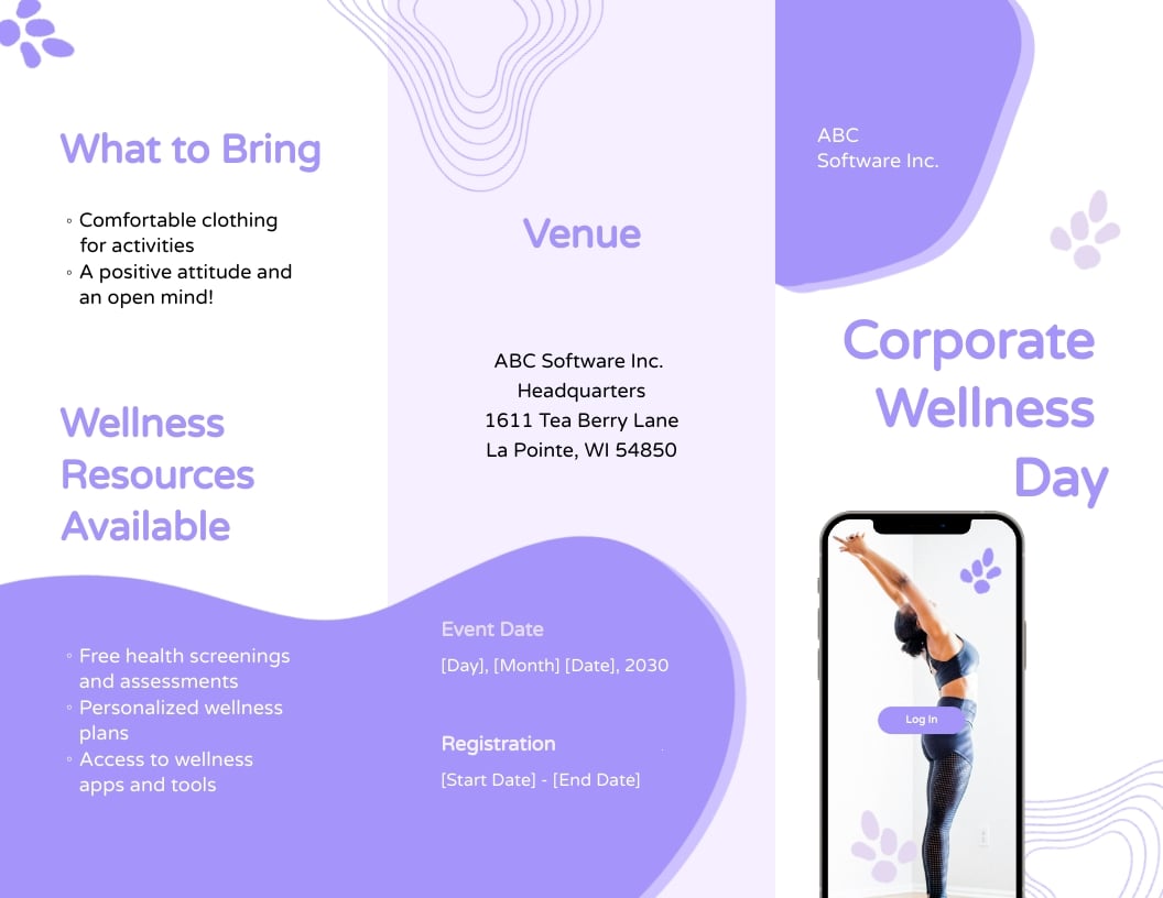Wellness Event Company Brochure Template