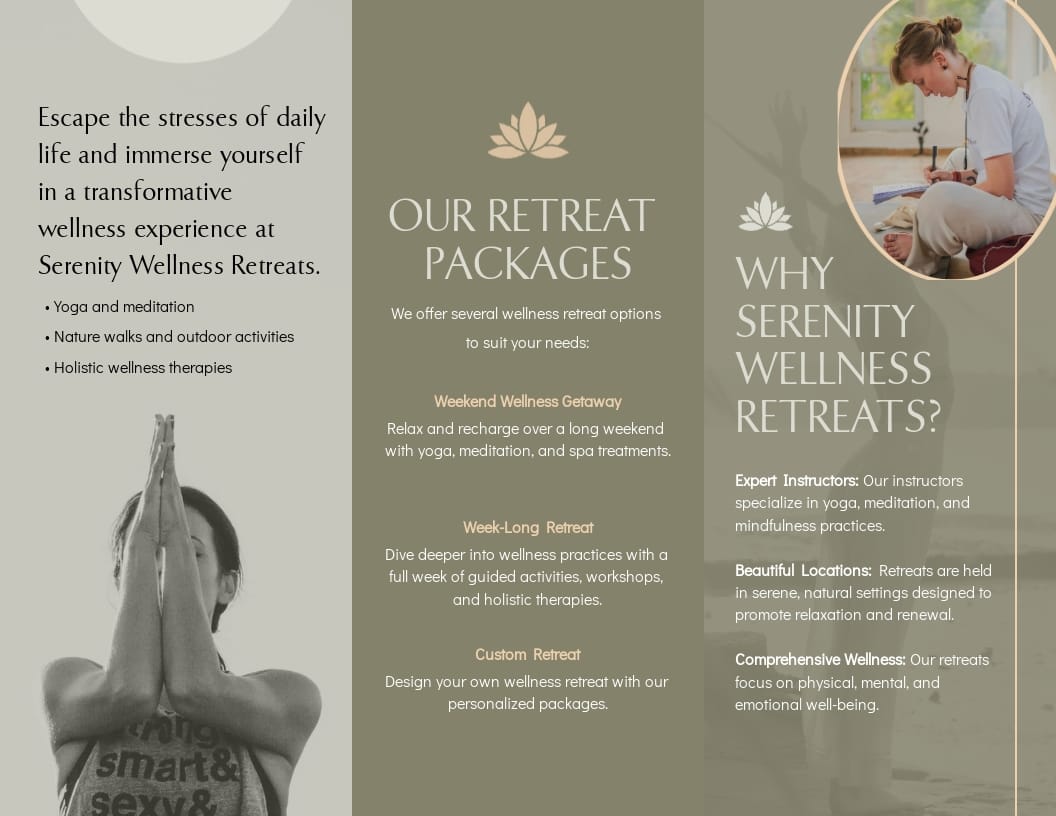 Wellness Retreat Brochure Template - Slide 2 Wellness Retreat Brochure Template - Slide 2