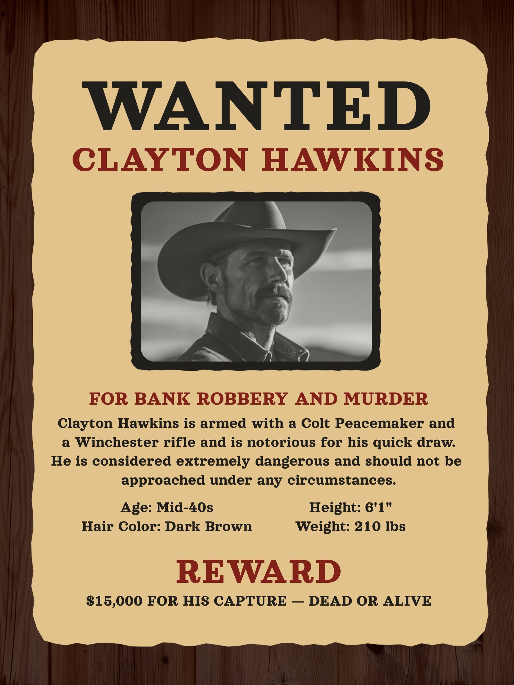 Western Wanted Poster Template