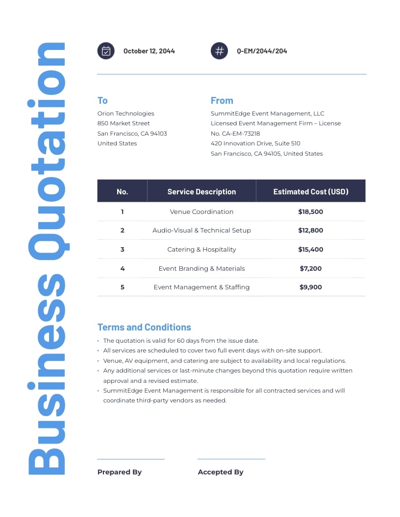 What is a Quotation in Business Template