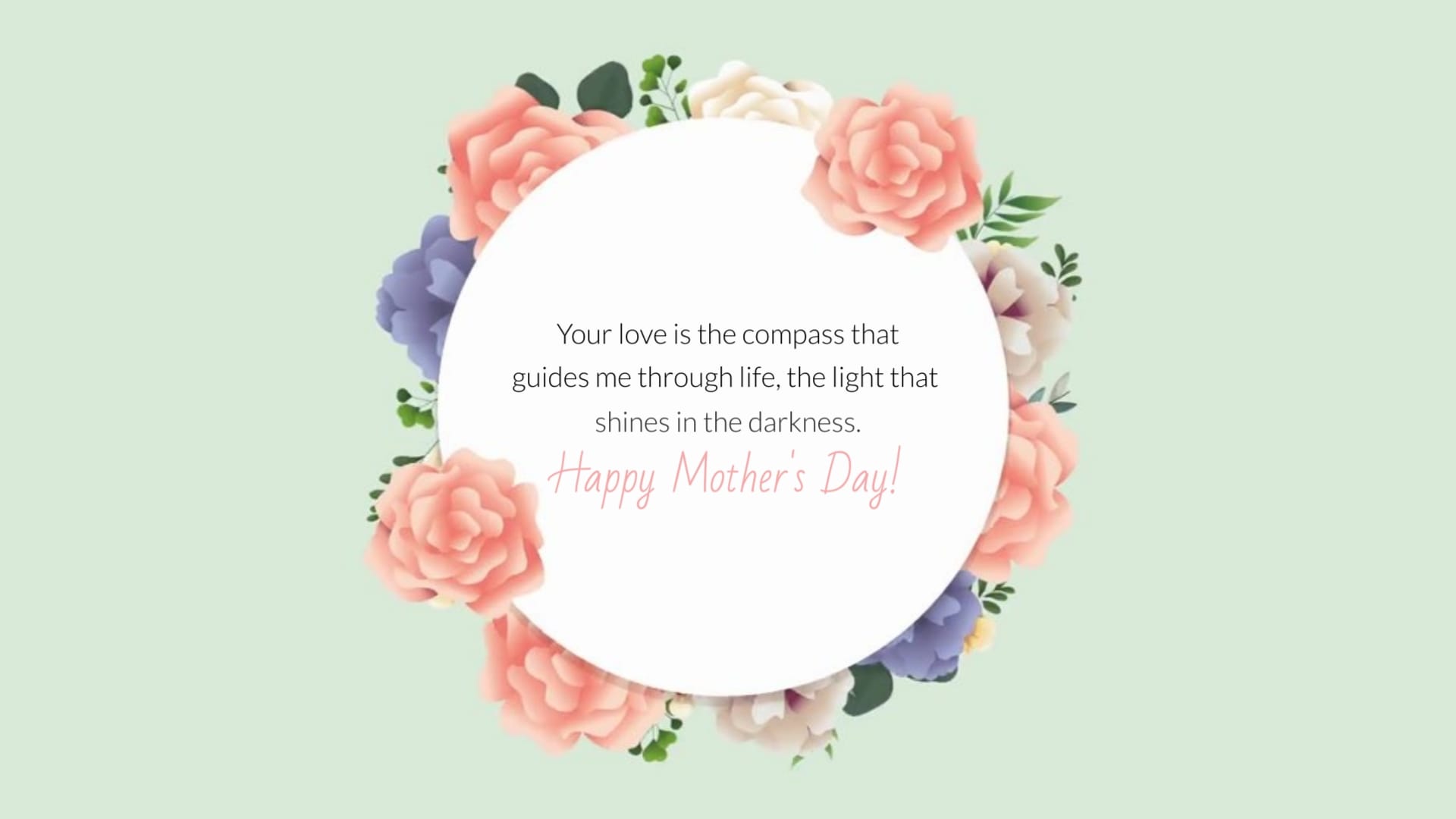 White Mothers Day Greeting Card Template