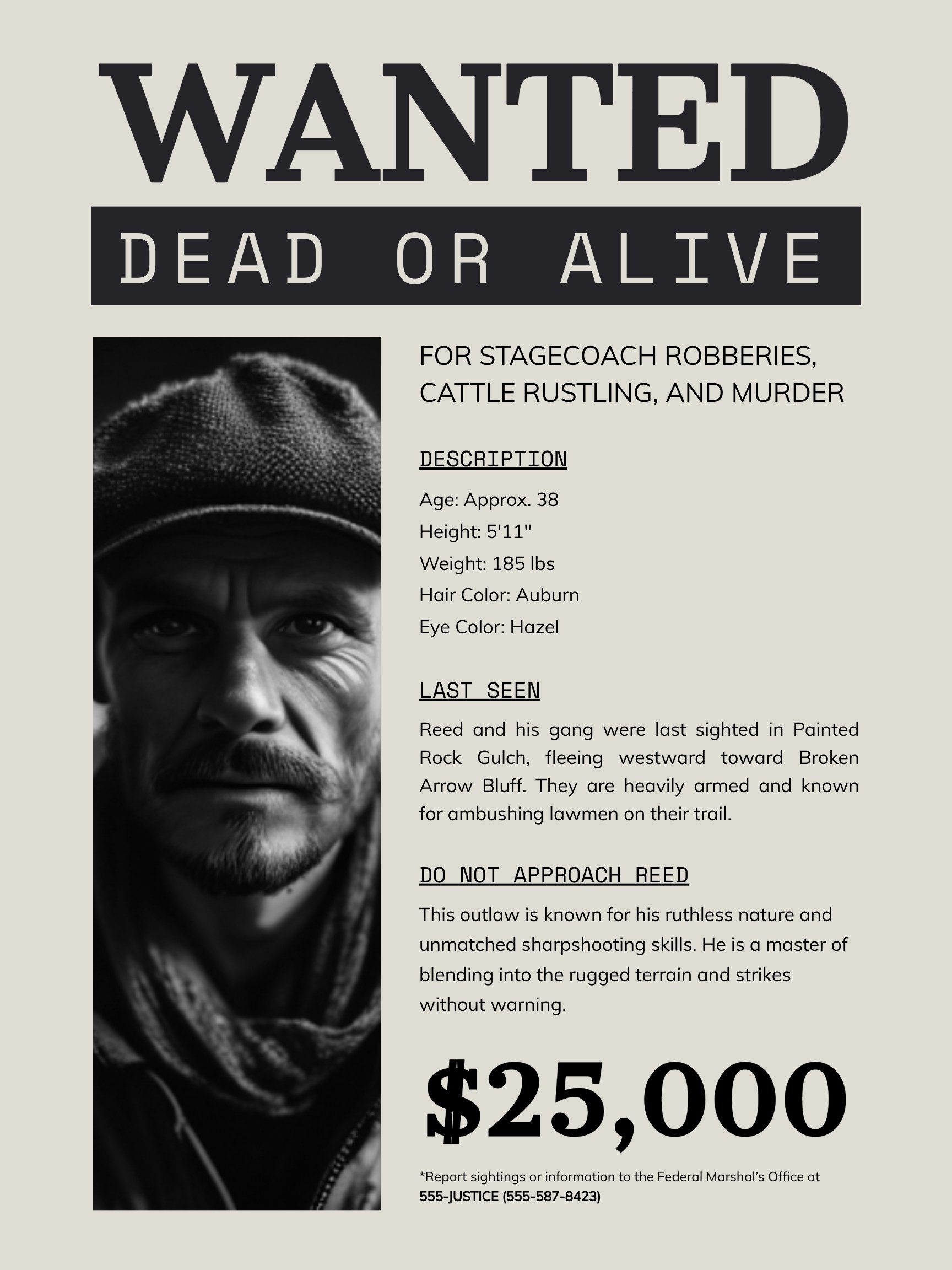 Wild West Wanted Poster Template
