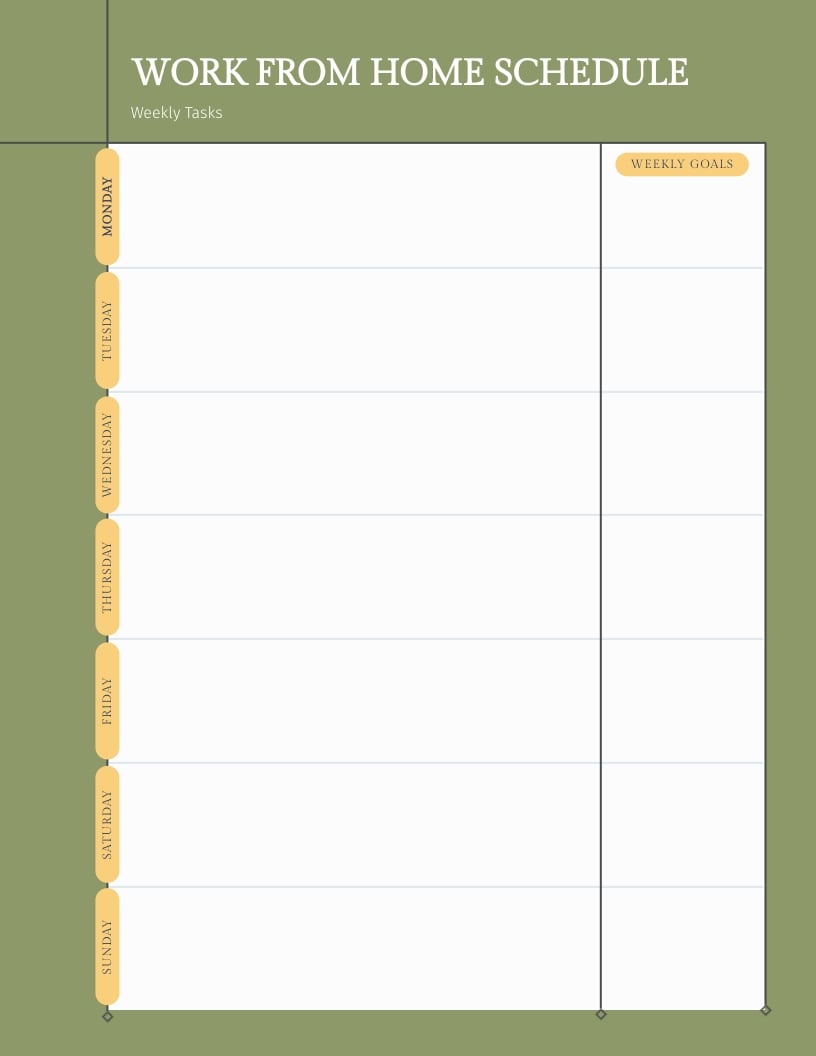 Work From Home Schedule Template