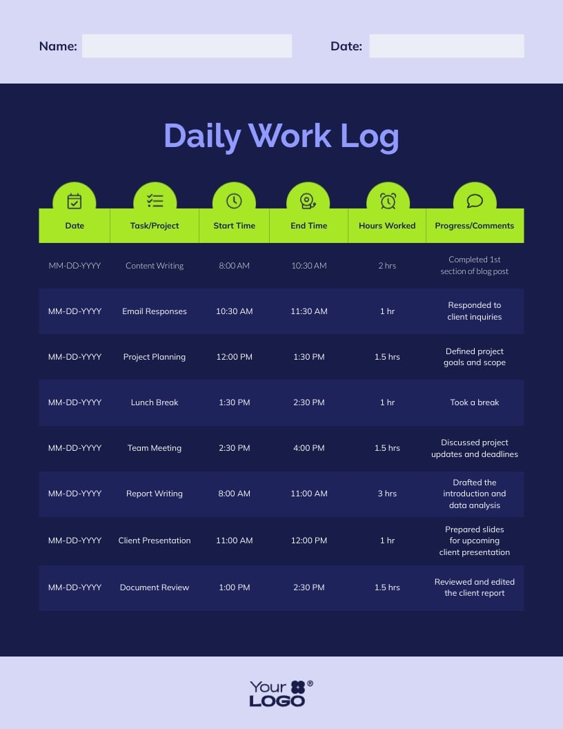 Work Log Template