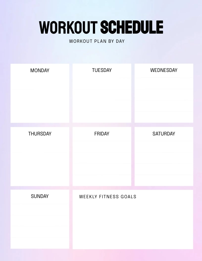 Workout Schedule Template