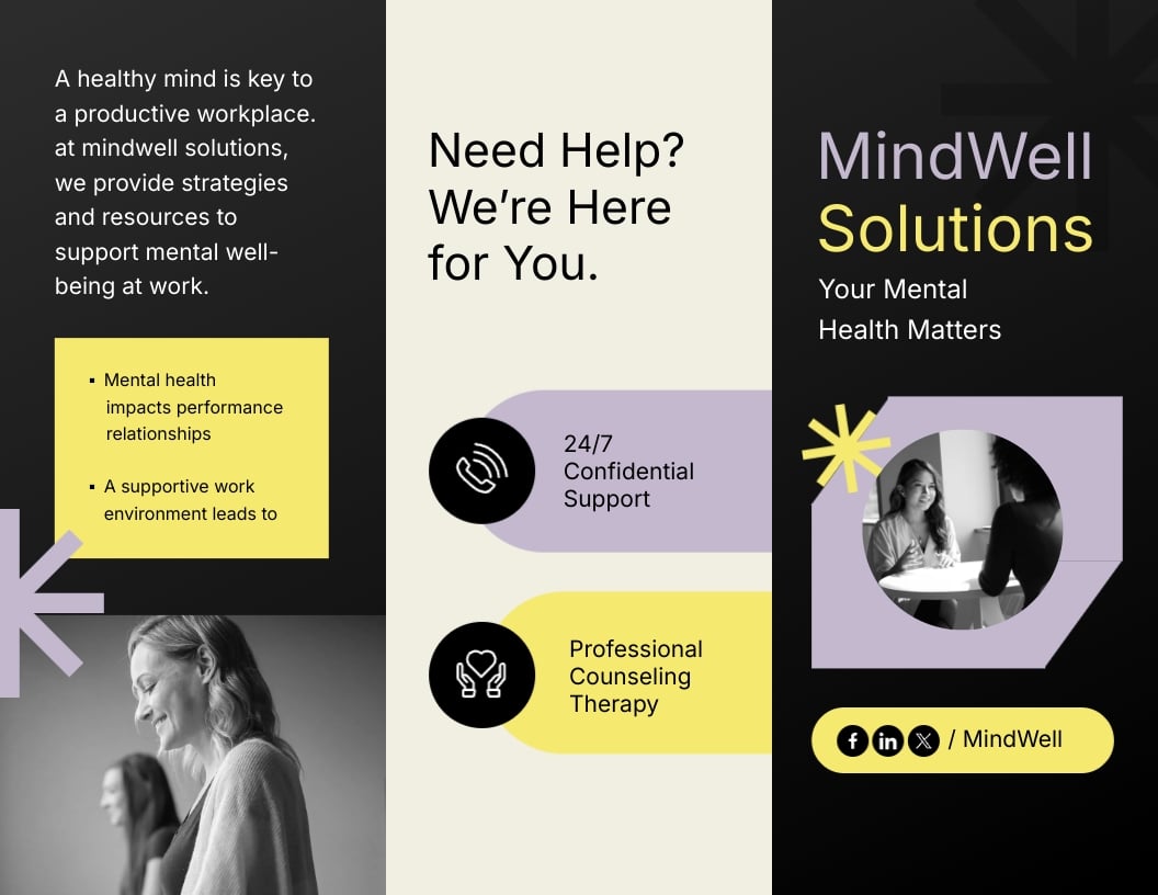 Workplace Mental Health Brochure Template