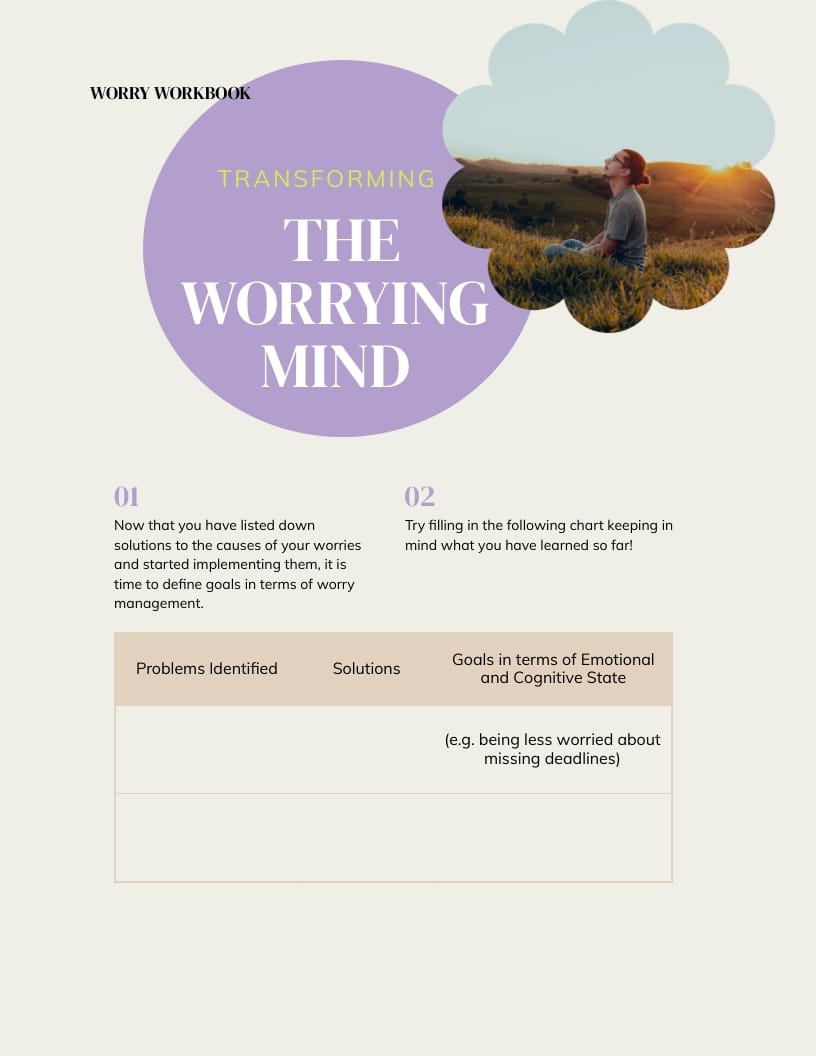 Worry Workbook Template - Slide 10 Worry Workbook Template - Slide 10