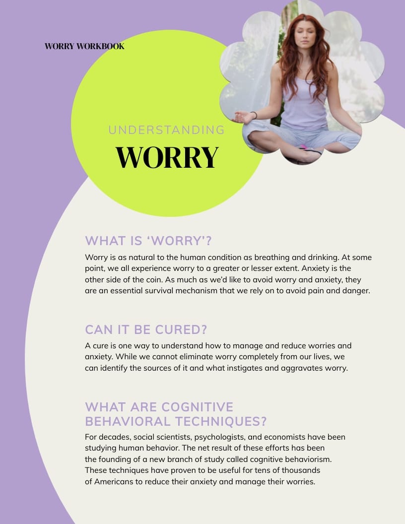 Worry Workbook Template - Slide 4 Worry Workbook Template - Slide 4