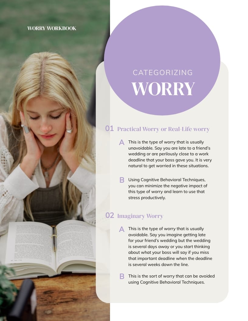 Worry Workbook Template - Slide 5 Worry Workbook Template - Slide 5