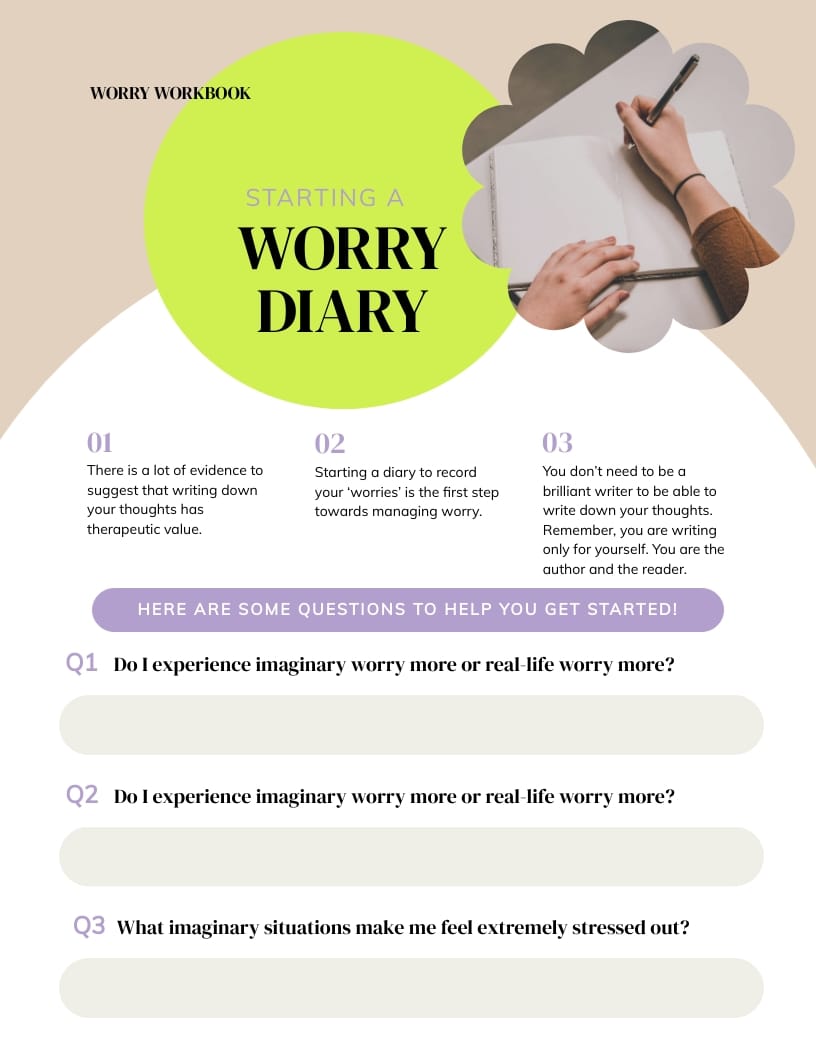 Worry Workbook Template - Slide 6 Worry Workbook Template - Slide 6