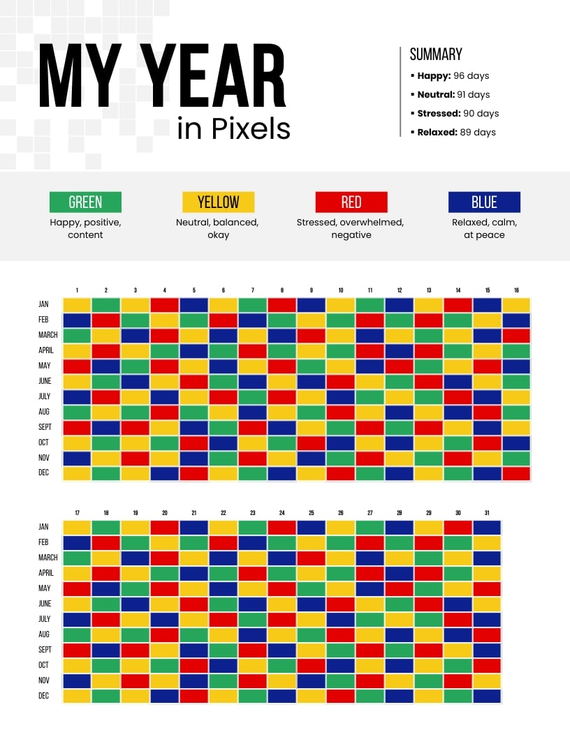 Year in Pixels Log Template