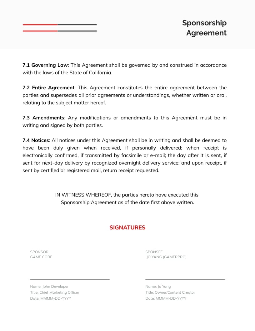 YouTube Sponsorship Contract Template - Slide 4 YouTube Sponsorship Contract Template - Slide 4