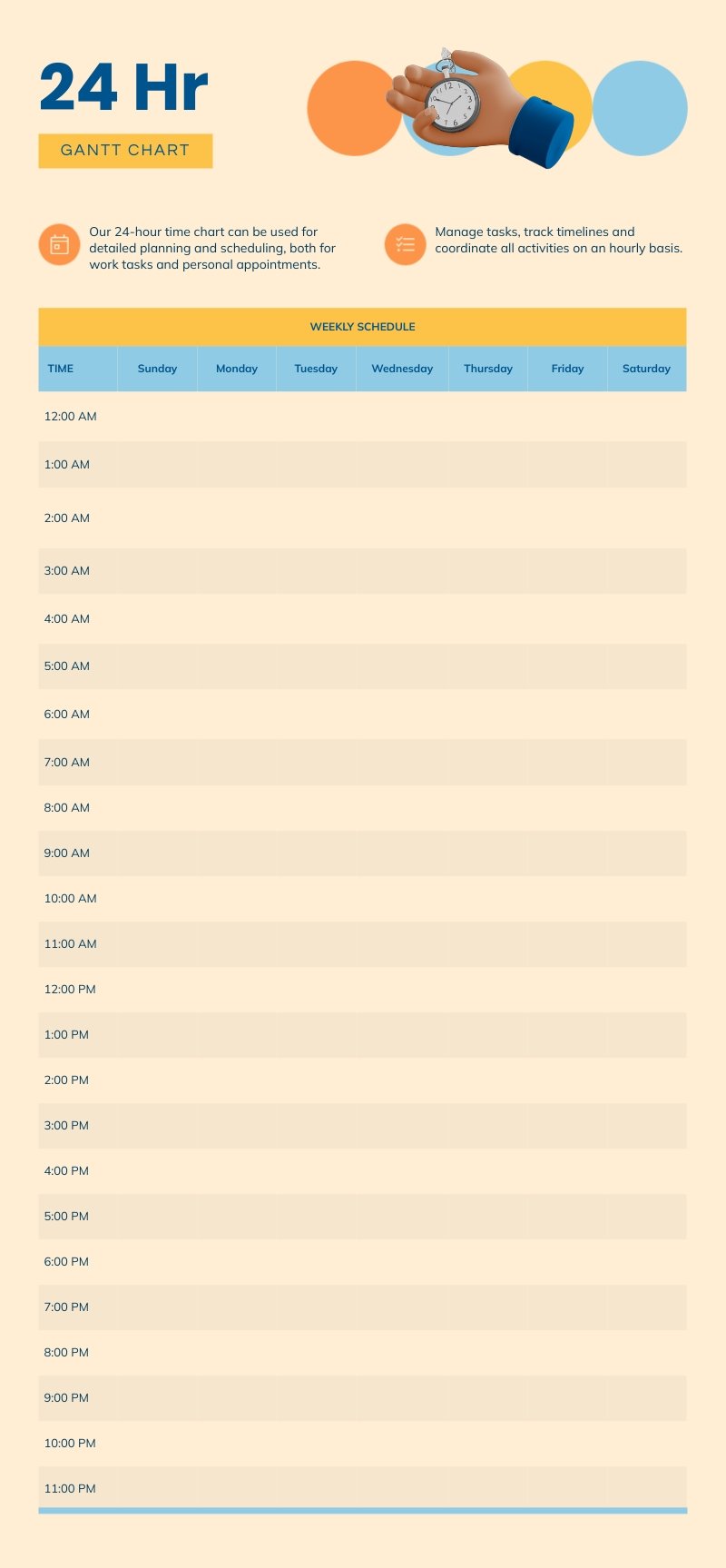24 Hour Gantt Chart Template