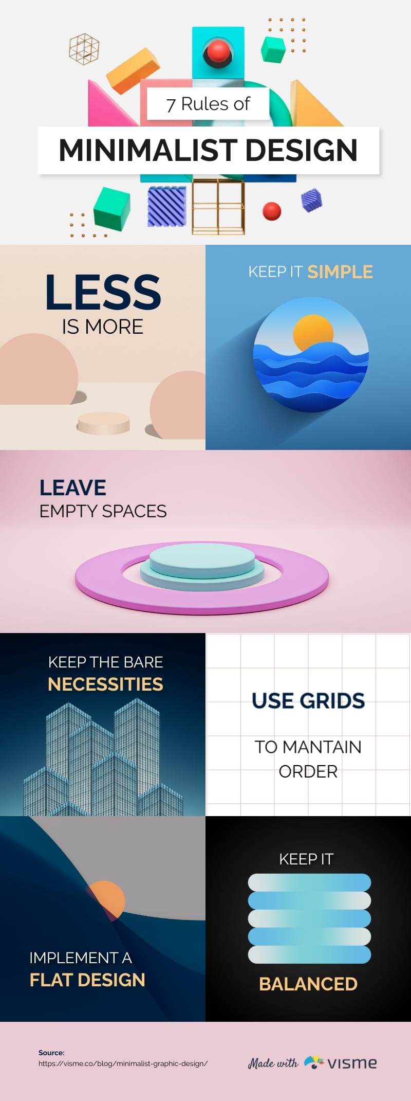 7 Rules of MInimalist Design Infographic Template