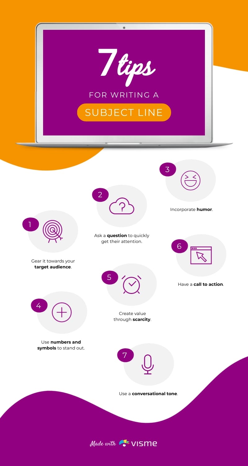 7 Tips for Writing a Subject Line Infographic Template