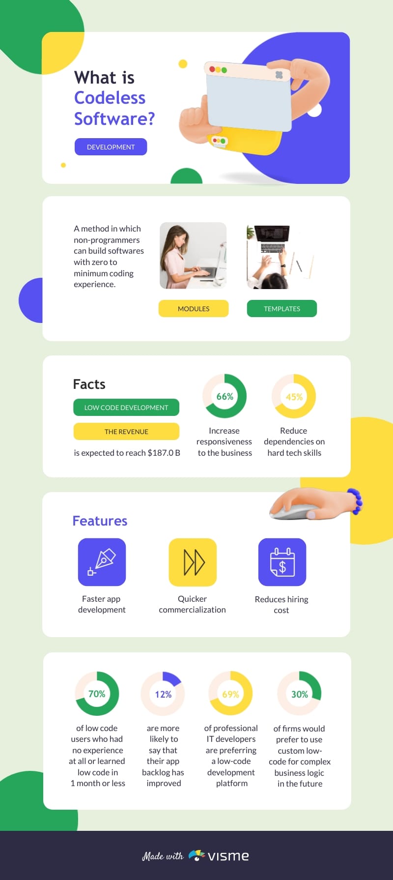Codeless Software Development Infographic Template