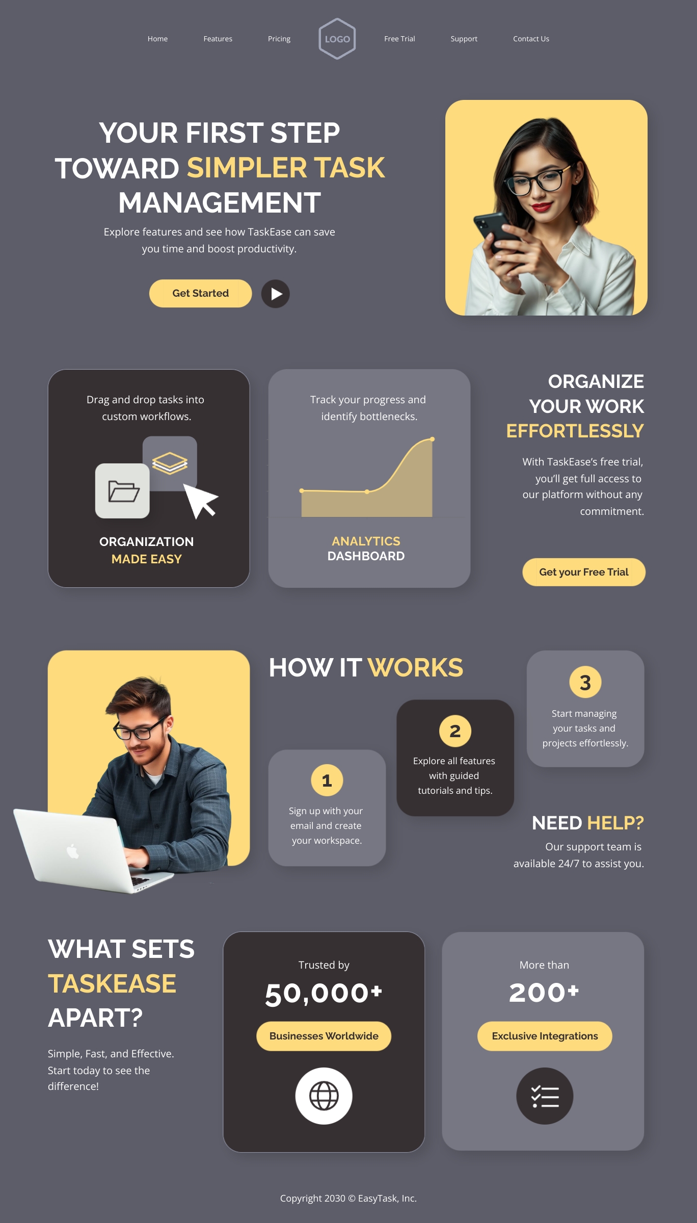 Free Trial Solution Showcase Page Template | Visme